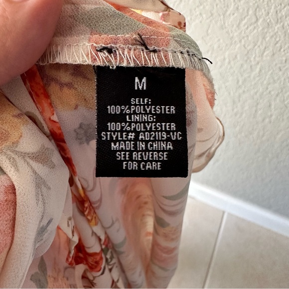 VICI off the shoulder Floral MAXI DRESS sheer with built in slip. Fall colors - Picture 6 of 6